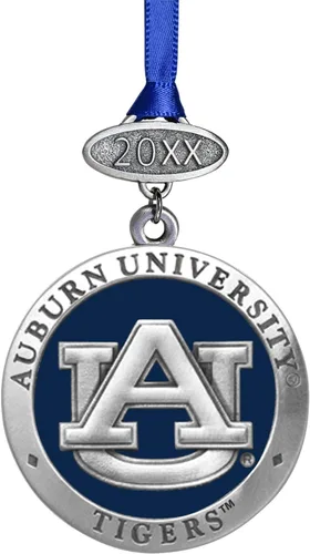 Miniatura 14 de Adorno de Alabama sin fecha Adorno de árbol de Navidad esculpido a mano Incrustación de metal de peltre Alma Mater intrincadamente elaborada