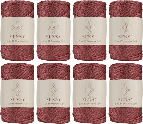 Miniatura 37 de Sensy - Cuerda de poliéster prémium de 0.197 in, 104 yardas, 100% polipropileno, cordón de macramé de 0.197 in, cuerda de ganchillo para bolsa