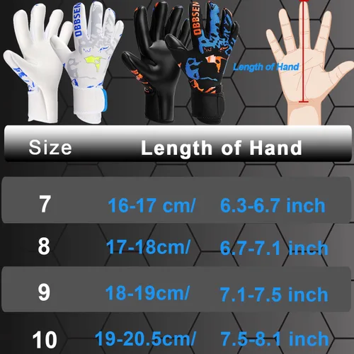 Miniatura 7 de Guantes de portero con palma de corte medio negativo, ajuste cómodo, guantes de portero de fútbol ligeros y flexibles con ultra agarre