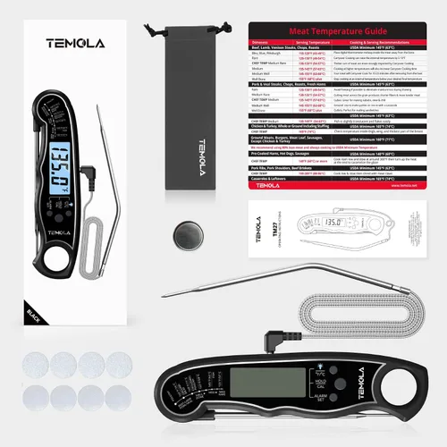 Miniatura 8 de TEMOLA Termómetro de carne, termómetro de alimentos de lectura instantánea para cocinar, termómetro digital de alimentos con retroiluminación LCD