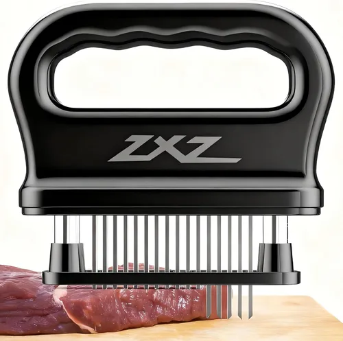 ZXZ Ablandador de carne, 48 cuchillas de acero inoxidable de punta afilada, herramienta de cocina resistente para ablandar carne de res, pavo,