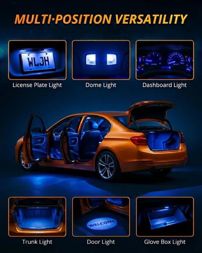 Miniatura 8 de WLJH Bombilla LED T10 Luces de Tablero de Coche Panel de Instrumentos Cluster Medidor Bombilla W5W 2825 194 LED Socket Giratorio PC195 PC194 PC168
