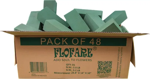 Miniatura 7 de FLOFARE Paquete de 6, bloques de espuma floral secos y húmedos para flores frescas y artificiales, cada uno