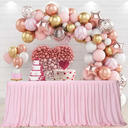 Miniatura 10 de PartyDelight Falda de mesa de lentejuelas doradas de 4 pies para mesa redonda/rectangular/cuadrada para fiesta de cumpleaños, boda, Navidad