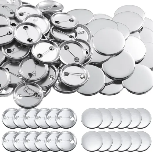 Miniatura 7 de 300 piezas de suministros para fabricación de botones en blanco, partes de insignias redondas, kit de insignias de pin metálico para máquina