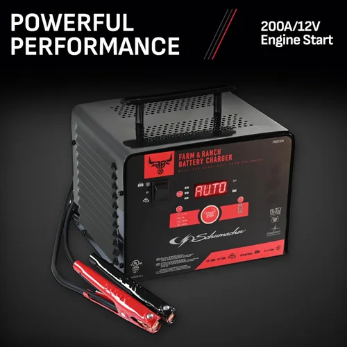 Miniatura 5 de Schumacher Electric Farm & Ranch Cargador de batería de coche de 6A y arrancador de motor de 200A, solución 4 en 1, mantenedor, impulso de 40A
