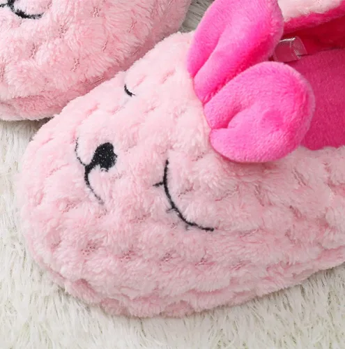 Miniatura 4 de DADAWEN Pantuflas de felpa suave para niños y niñas pequeños con dibujos animados, zapatos cálidos para casa
