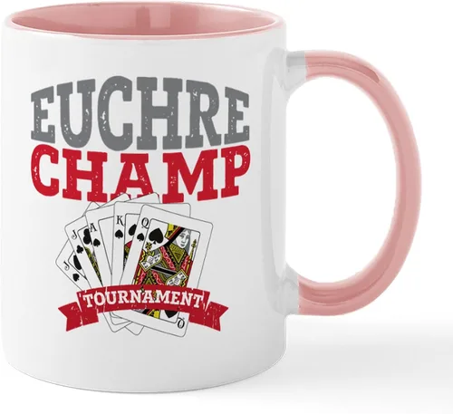 Miniatura 43 de CafePress Euchre Champ Mugs Taza de café de cerámica de 11 oz (11.0 fl oz)