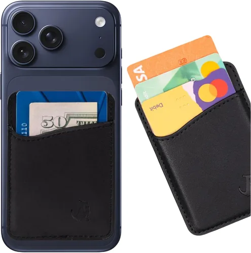 Miniatura 14 de Wallaroo Premium - Tarjetero adhesivo de cuero para teléfono celular - Para Android e iPhone - Para mujeres y hombres - Resistente con forro