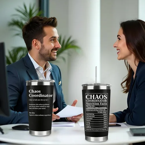 Miniatura 2 de WECACYD Chaos Coordinator - Vaso de Navidad, regalos de agradecimiento para mujeres, hombres, dama jefa, compañero de trabajo, gerente, oficina