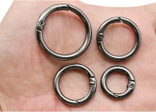 Miniatura 7 de Maydahui 40 piezas de anillo O de resorte de aleación de zinc, 4 tamaños (0.8, 0.98, 1.1, 1.3 pulgadas), mosquetón redondo negro pistola, gancho a