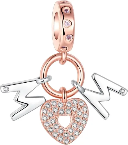 Miniatura 141 de Dije de girasol con diseño de estrella y luna y elefante para pulsera, collar de plata de ley 925, dijes de corazón de amor para mujer, regalo