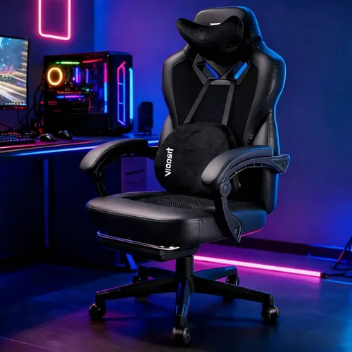 Vigosit Silla de juegos Pro, sillas ergonómicas para juegos para adultos y personas pesadas, silla reclinable de masaje para escritorio de oficina,
