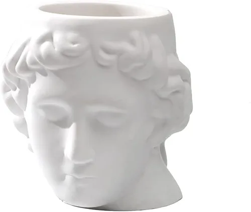 Miniatura 6 de Molde de maceta de estatua 3D, molde de jarrón de cemento para regalos de cumpleaños, decoración de oficina en casa y herramientas de fabricación