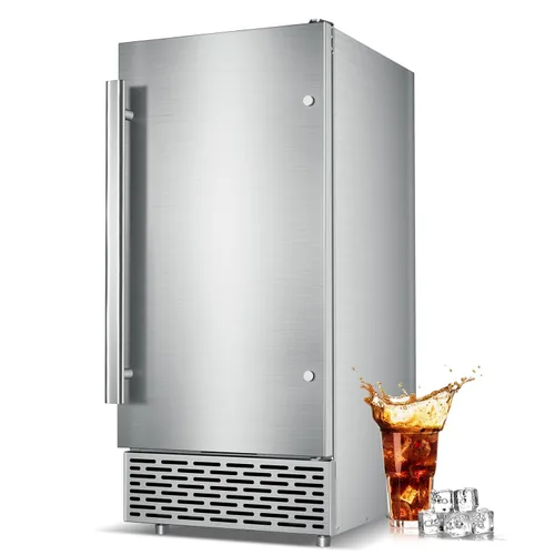 Máquina de hielo bajo mostrador - 120 libras/día, empotrada/independiente, autolimpieza, puerta reversible, almacenamiento de hielo incorporado de