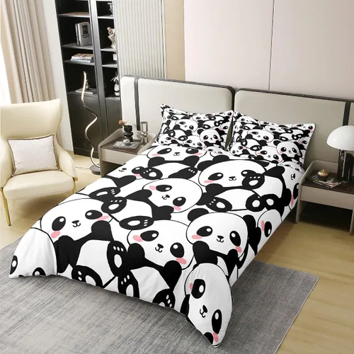 Miniatura 34 de Funda de edredón de pingüino de algodón puro completa kawaii funda de edredón de pingüino antártico juego de ropa de cama de animales para niños
