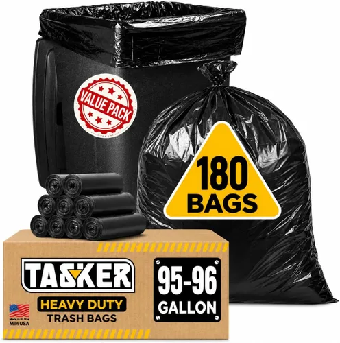 Miniatura 7 de Bolsas de basura resistentes de 95-96 galones (paquete de valor de 25 bolsas con cierres) Bolsas de basura extra grandes, 90 galones, 95 galones, 96