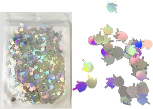Miniatura 22 de Paquete de 0.35 onzas por paquete, astilla de 0.47 pulgadas con purpurina de huesos grandes, para festivales, rave, maquillaje, rostro, cuerpo