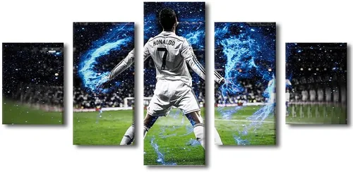 Miniatura 35 de TUMOVO Lienzo decorativo para pared, cuadro de Cristiano Ronaldo, cuadros de club de fútbol, impresiones en lienzo, póster de arte de pared, arte