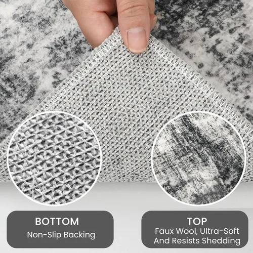 Miniatura 93 de IOHOUZE Alfombra abstracta lavable de 3 x 12 pies para pasillos, antideslizante para cocina, camino de entrada de lana sintética para interiores