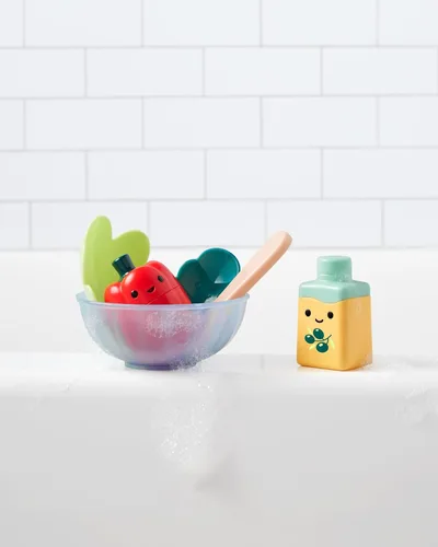 Miniatura 4 de Skip Hop Juguete de baño para bebés Tub-to-Table Café Prep & Serve Set de Ensalada para Bañera Juego Sensorial para el Desarrollo Edad 12m+ Preparar