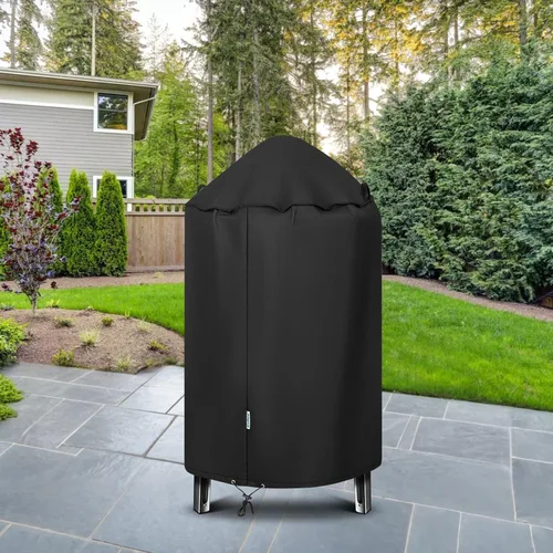 Miniatura 8 de SunPatio Cubierta redonda para ahumador de 30 pulgadas, resistente e impermeable, para parrilla Weber, Charbroil, Char-Griller Kamado y más