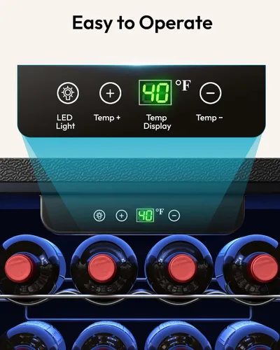 Miniatura 7 de EUHOMY 16 Bottle Wine Cooler Refrigerator, Compressor Wine Fridge with Glass Door, Freestanding Wine Cellar with Digital Temp Control & LED Light