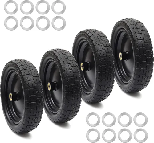 Miniatura 9 de Paquete de 2 neumáticos de 13 pulgadas para Gorilla Cart – Ensamblajes de neumáticos y ruedas antipinchazos de poliuretano sólido – Neumáticos