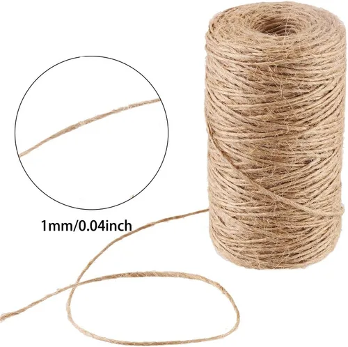 Miniatura 4 de CCINEE Cuerda de yute natural de 328 pies de 0.039 in para artes y manualidades, cuerda de yute para jardinería, cuerda rústica natural, cuerda