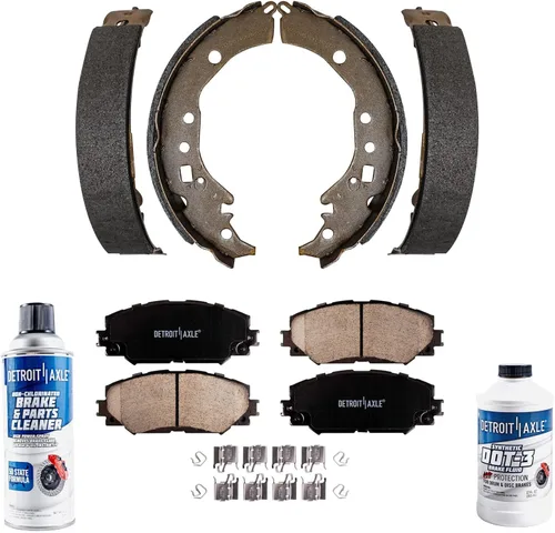 Miniatura 36 de Detroit Axle - Kit de freno trasero para Honda Civic CRX Prelude Acura Integra Rotores de freno perforados y ranurados Pastillas de freno
