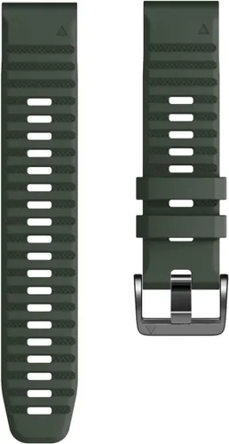 Miniatura 5 de ANCOOL Compatible con banda Fenix 6X/7X de 26mm Quickfit, correa de silicona suave de repuesto para relojes inteligentes Fenix 5X/Fenix 8 de Verde