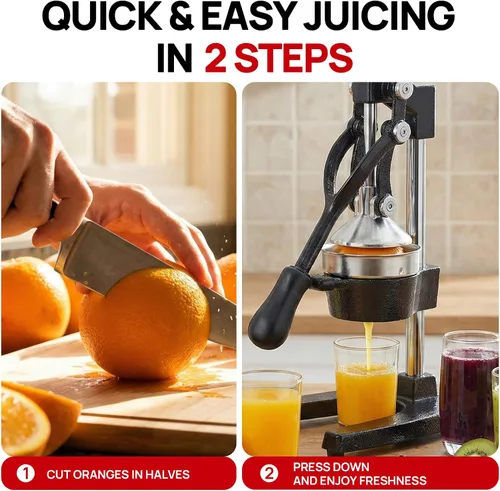 Miniatura 5 de Exprimidor de cítricos de hierro fundido de cocina, exprimidor manual de naranja, exprimidor de encimera resistente para limón, naranja, fácil
