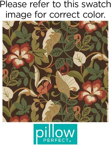 Miniatura 7 de Pillow Perfect Cojín floral para interiores y exteriores, con lazos y relleno de fibra de felpa, resistente a la intemperie y a la decoloración