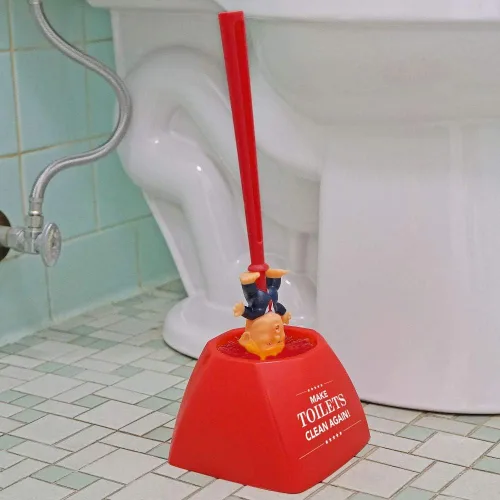 Miniatura 5 de Fairly Odd Novelties Donald Trump - Escobilla para inodoro, diseño de elefante, regalo político, color rojo