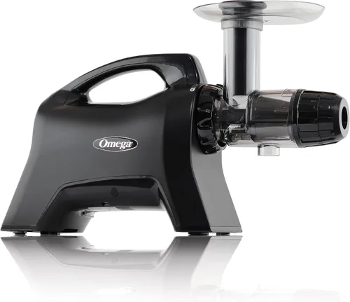 Miniatura 2 de Omega Máquina exprimidora de prensado en frío, extractor de jugo de frutas y verduras y sistema de nutrición para leche de nuez para bebés y Negro