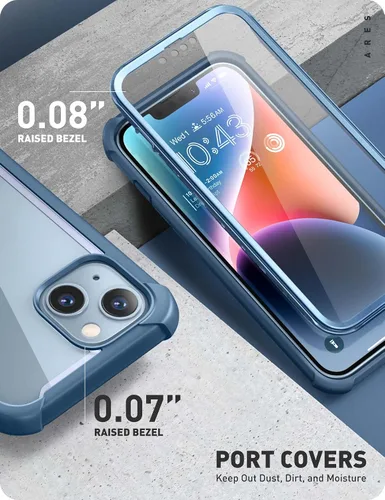 Miniatura 5 de i-Blason Ares - Funda diseñada para iPhone 14 Plus de 6.7 pulgadas (versión 2022), funda transparente resistente de doble capa con protector
