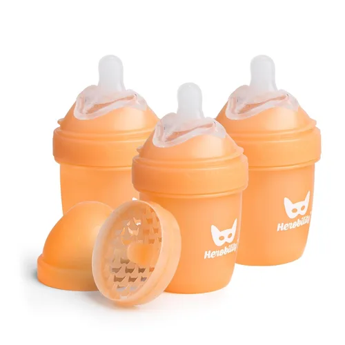 Miniatura 8 de Herobility - Biberones dobles anticólicos para bebé – 240 ml/8.5 fl oz – paquete de 3 – Melocotón A7) Melocotón