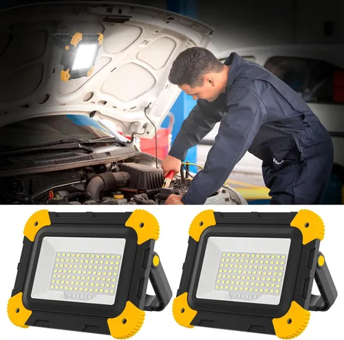 Miniatura 10 de T-SUN Luz de trabajo LED recargable, 30W 2000LM portátil, impermeable, paquete de 2