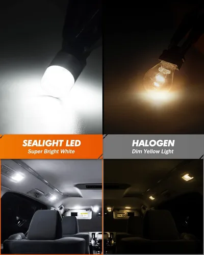 Miniatura 3 de SEALIGHT Bombillas LED 194 T10 6000K blancas, 1000% de brillo W5W 168 2825 de repuesto para luz de matrícula, luz de cúpula, luz de mapa, luz