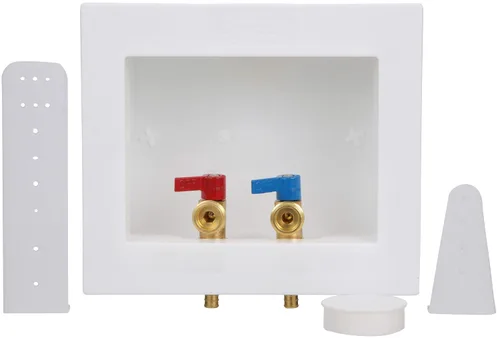 Miniatura 7 de Water-Tite 85706 DU-All - Caja de salida de lavadora de doble drenaje - Válvulas de pararrayos de martillo de latón de cuarto de vuelta, conexión
