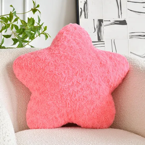 Miniatura 12 de Almohada de estrellas, almohada de felpa en forma de estrella de 14.9 pulgadas para sofá y cama, bonitas almohadas decorativas con piel sintética
