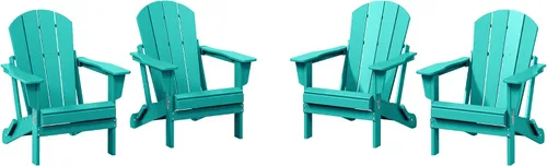 Miniatura 13 de WestinTrends Malibu HDPE - Silla plegable Adirondack de polietileno para exteriores, color negro