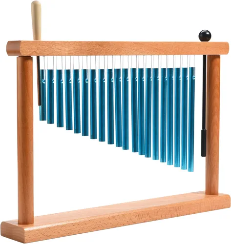 Miniatura 2 de Campana de Viento de Mesa de 20 Tonos, Campanilla, Instrumento de Percusión Musical con Mazo, Azul