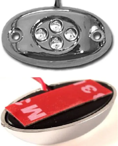 Miniatura 3 de Octane Lighting 1 módulo de acento cromado LED verde para motocicleta, marco picador de luz neón brillante