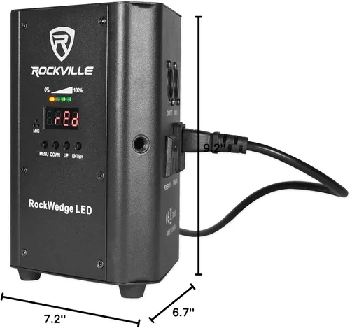 Miniatura 10 de Rockville RockWedge LED Bundle: (10) luces par inalámbricas DMX recargables RGBWA UV de 54 W, (2) bolsas de viaje acolchadas RLB30 para luces