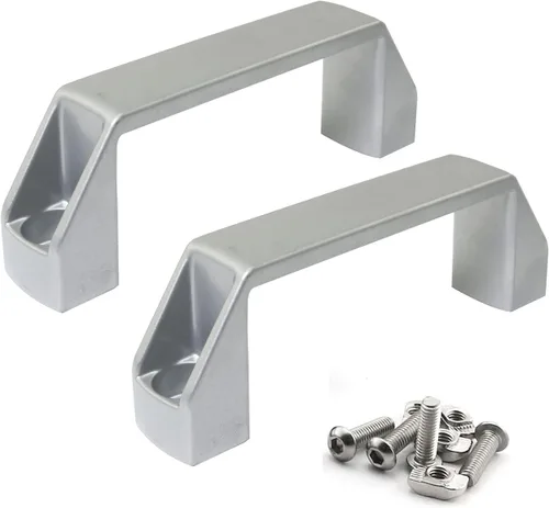 Miniatura 11 de Paquete de 2 manijas de aleación de aluminio negro rectangular industrial para accesorios de perfil de extrusión de aluminio serie 20, 3.543 in