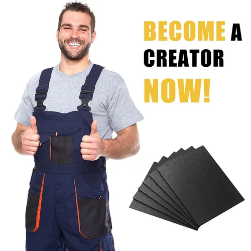Miniatura 6 de Paquete de 6 láminas de plástico ABS negro de 12 x 16 x 0.06 pulgadas, moldeables que las láminas acrílicas, ideales para proyectos de bricolaje