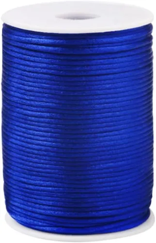 Miniatura 30 de 2.0mm Hilo de Cordón de Seda de Nylon para Cuentas de Macramé, Pulseras, Nudos Chinos, Collares, Joyería 109 Yardas (Verde Oscuro)