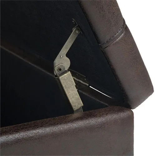 Miniatura 9 de Mesa auxiliar cuadrada de piel sintética de 36 pulgadas de ancho, otomana de almacenamiento, reposapiés tapizada para cóctel, con gran espacio