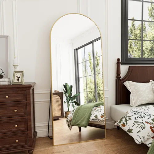 Miniatura 12 de Alpen Espejo arqueado de longitud completa, espejo de suelo con soporte, espejos de 59 x 16 pulgadas para decoración del hogar, espejos de cuerpo